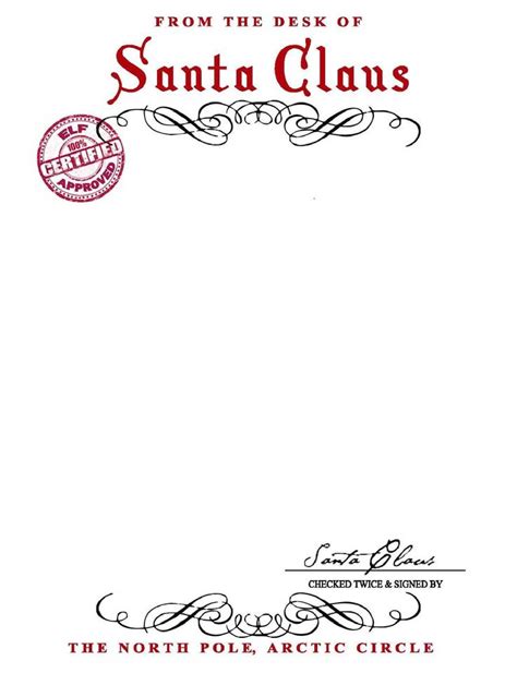 Free Printable Template Letter From Santa