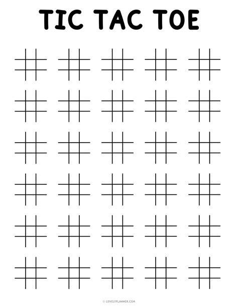 Free Printable Tic Tac Toe Game