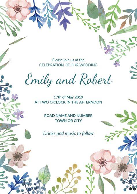 Free Printable Wedding Invitations