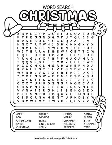 Free Printable Word Searches Christmas