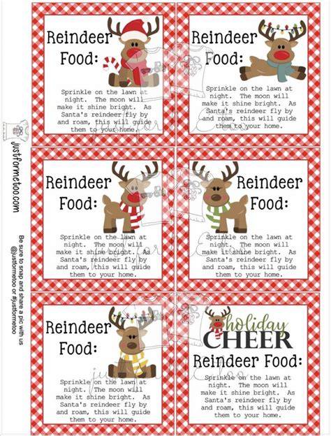 Free Reindeer Food Printable Tags