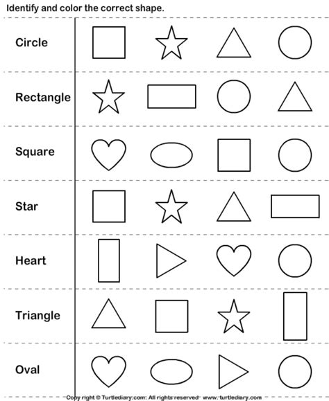Free Shapes Worksheets