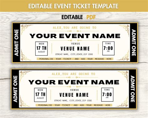 Free Ticket Template Printable