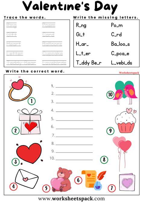 Free Valentines Day Worksheets
