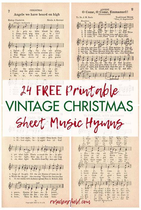 Free Vintage Christmas Sheet Music Printables
