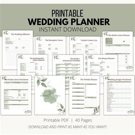 Free Wedding Planning Printables