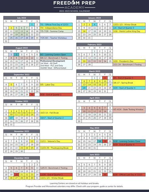 Freedom Prep Calendar