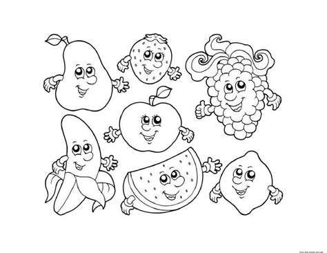 Fruits Printable Coloring Pages