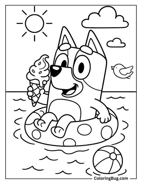 Full Page Printable Bluey Colouring Pages