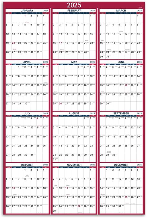 Full Year Wall Calendar 2025