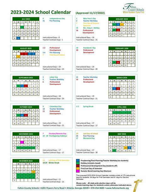 Fulton Schools Calendar 24 25