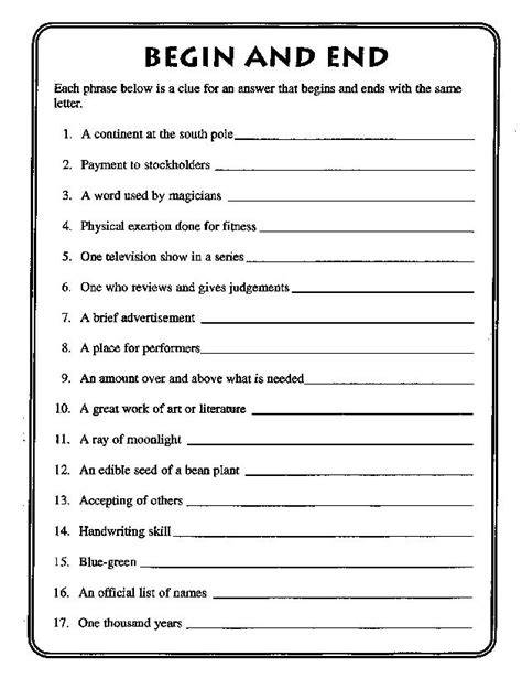 Fun Activity Sheets For Adults