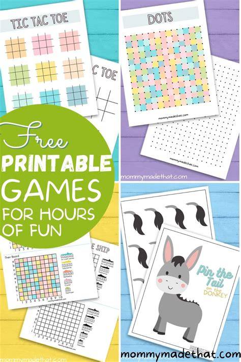 Fun Printable Paper Games