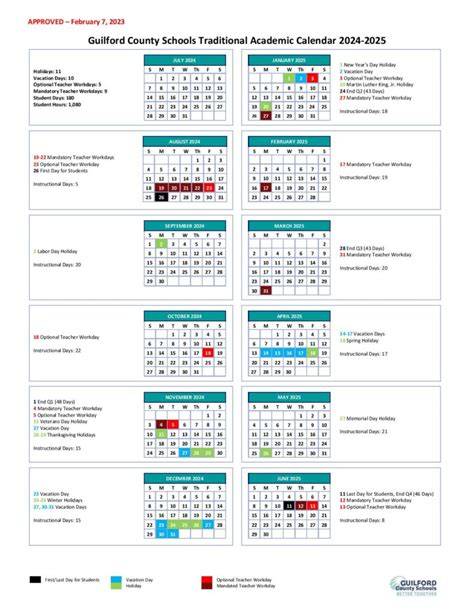 Gcs Traditional Calendar 24 25