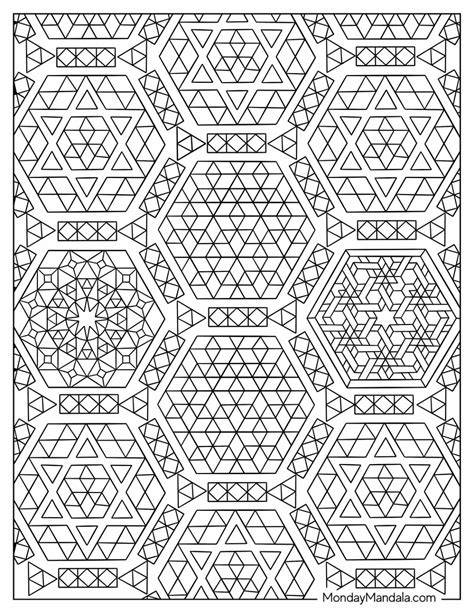 Geometric Coloring Book Pages