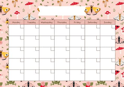 cute printable calendar