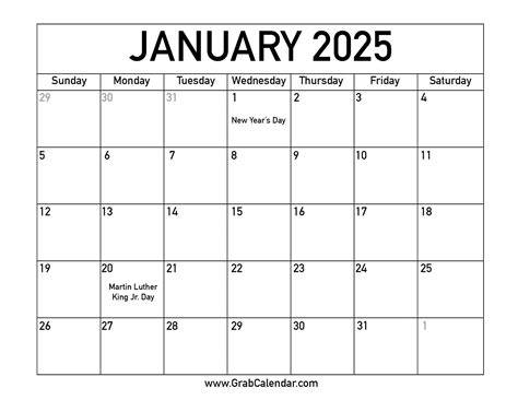 free printable january 2025 calendar