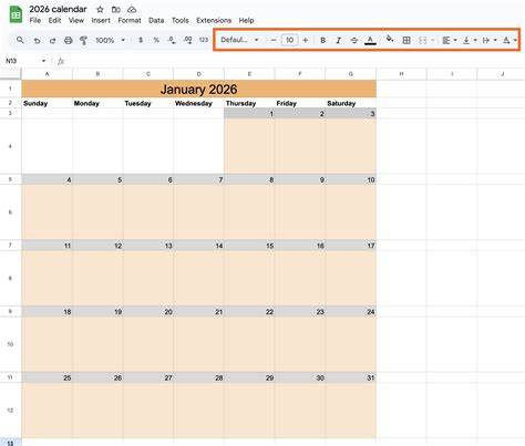 google sheets calendar template 2025