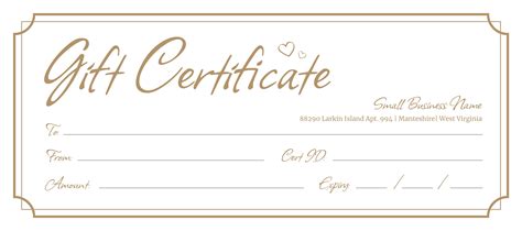 Gift Certificate Free Printable