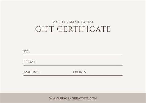 Gift Certificate Printable Free