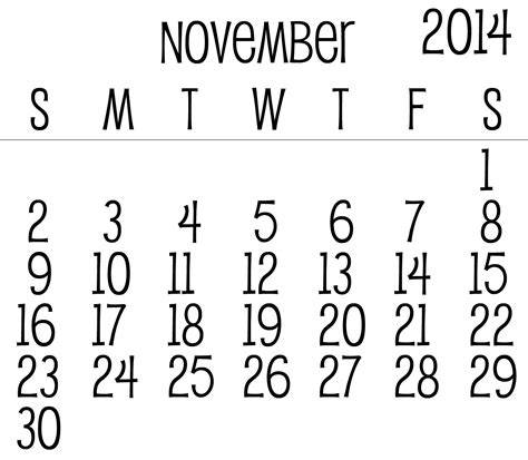 Give Me November Calendar