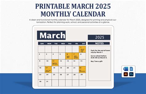 calendar march 2025
