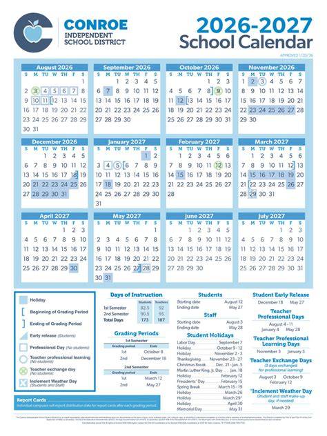 conroe isd calendar