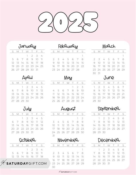 cute calendar 2025