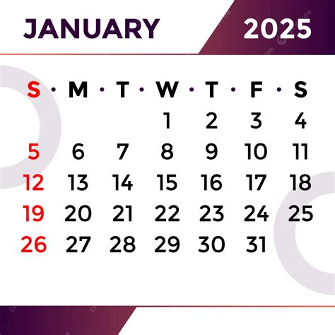 january 2025 calendar