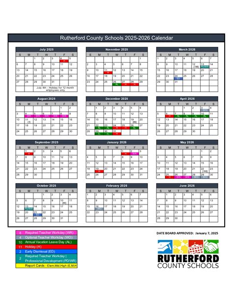 rutherford county schools calendar