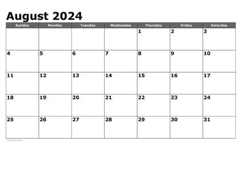 august 2024 calendar