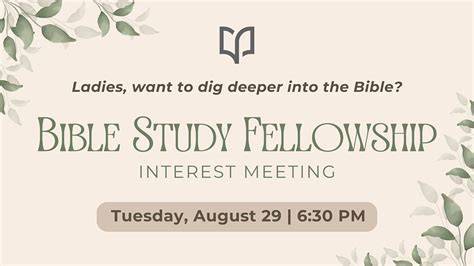 bible study fellowship calendar