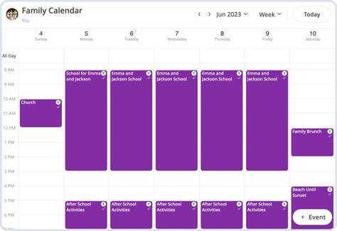 calendar for family app
