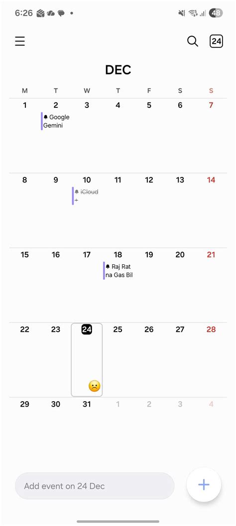 calendar icon samsung
