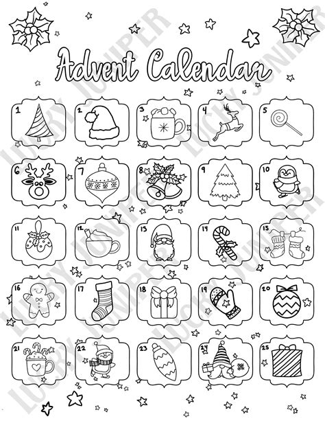 colouring advent calendar
