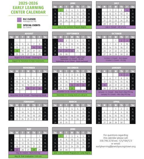 franklin learning center calendar