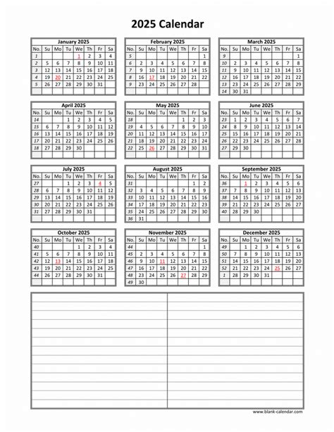 free 2025 calendar by mail