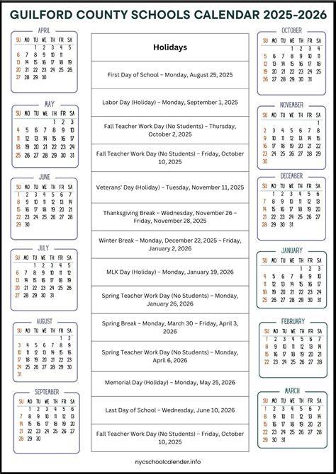 guilford county schools calendar