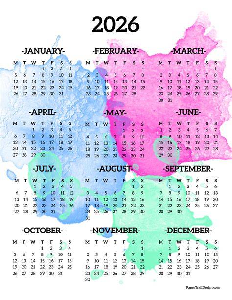 is us calendar start of monday