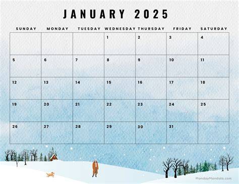january 2025 calendar