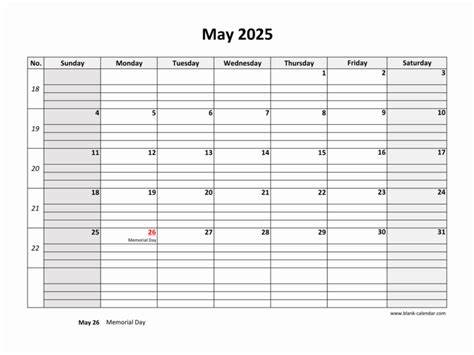 may 2025 calendar