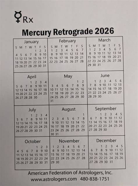 mercury retrograde calendar