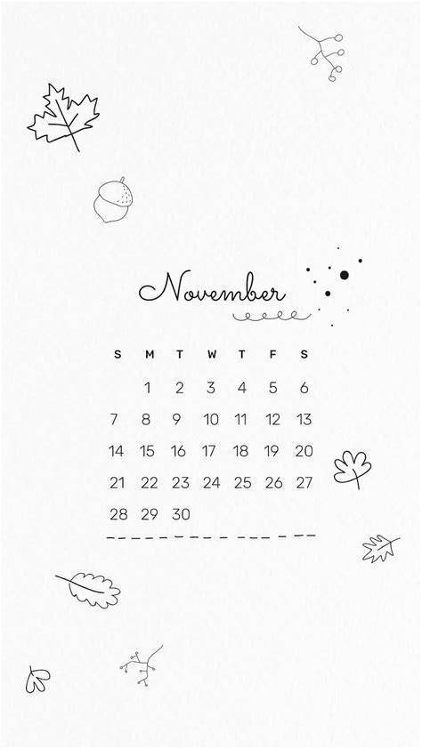 november calendar doodles