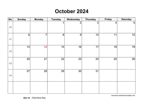 october 2024 calendar printable