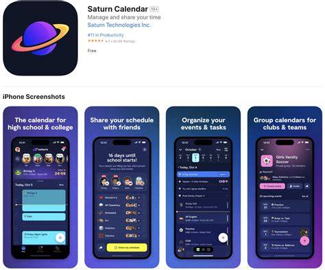 saturn calendar app