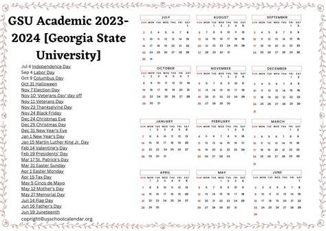 Gsu 2024 25 Calendar