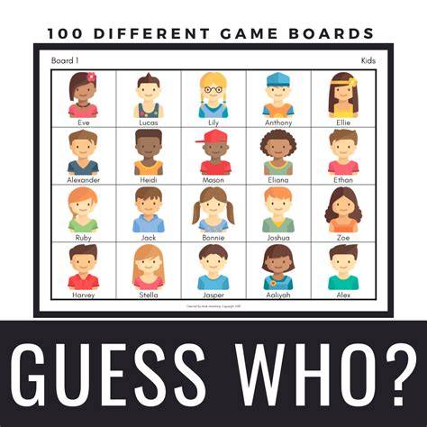 Guess Who Game Board Printable