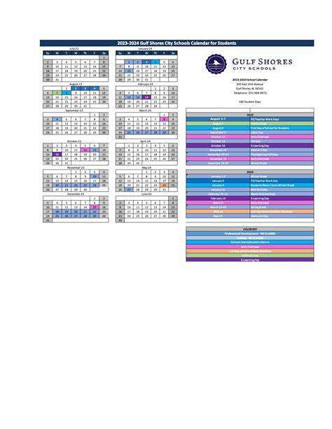 Gulf Shores Elementary Calendar