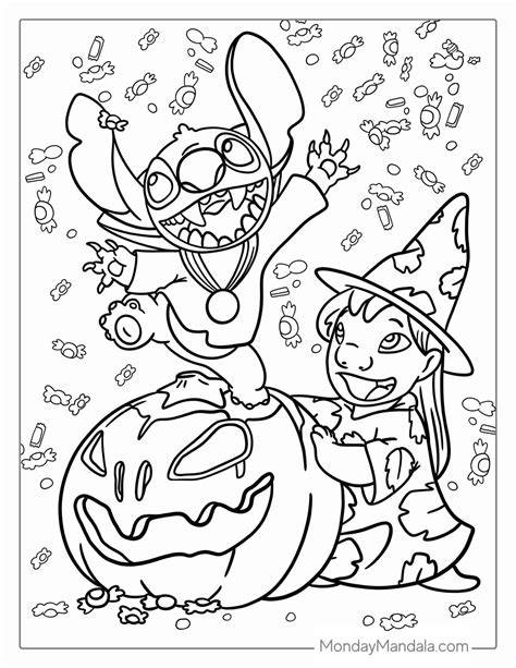 Halloween Stitch Coloring Pages Printable