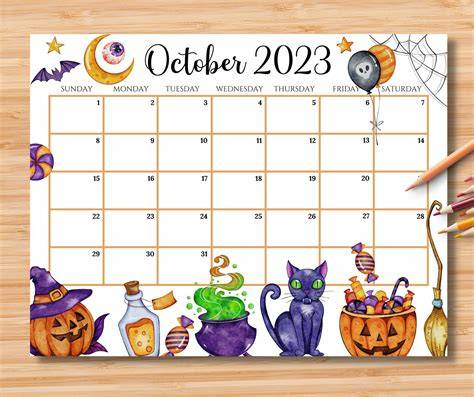 Halloween Themed Calendar